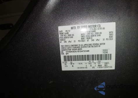 2014 Ford Explorer Xlt z USA, uszkodzony, nr VIN 1FM5K8D81EGA72348